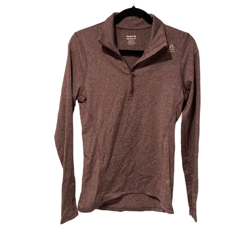 Reebok maroon/purple long sleeve pull over athletic thumb hole size XS